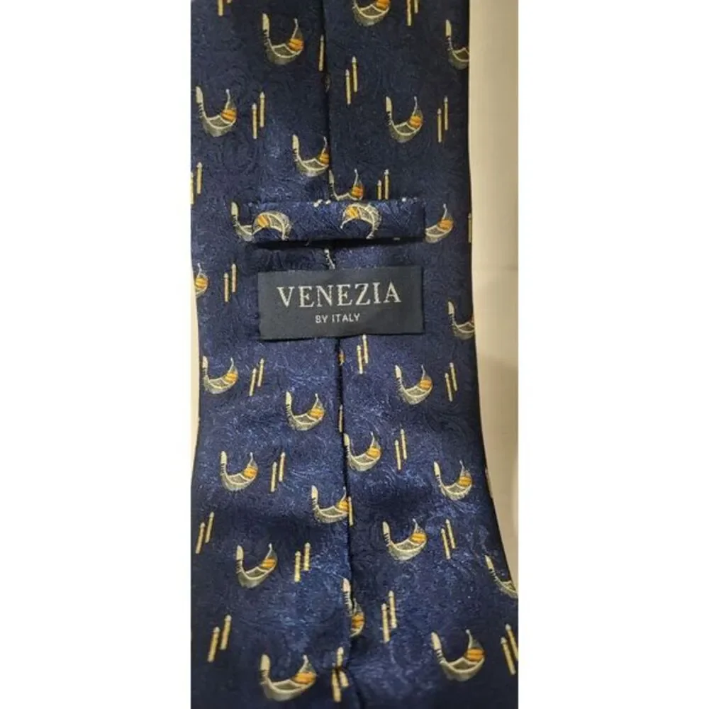 Venezia By Italy Lavoraxione‎ Antigianale Mens Neck Tie Gondola Boat.